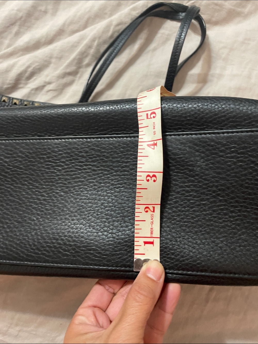 Valentino Black Pebbled Leather Tote with Gold Rockstud Trim - Picture 11 of 11
